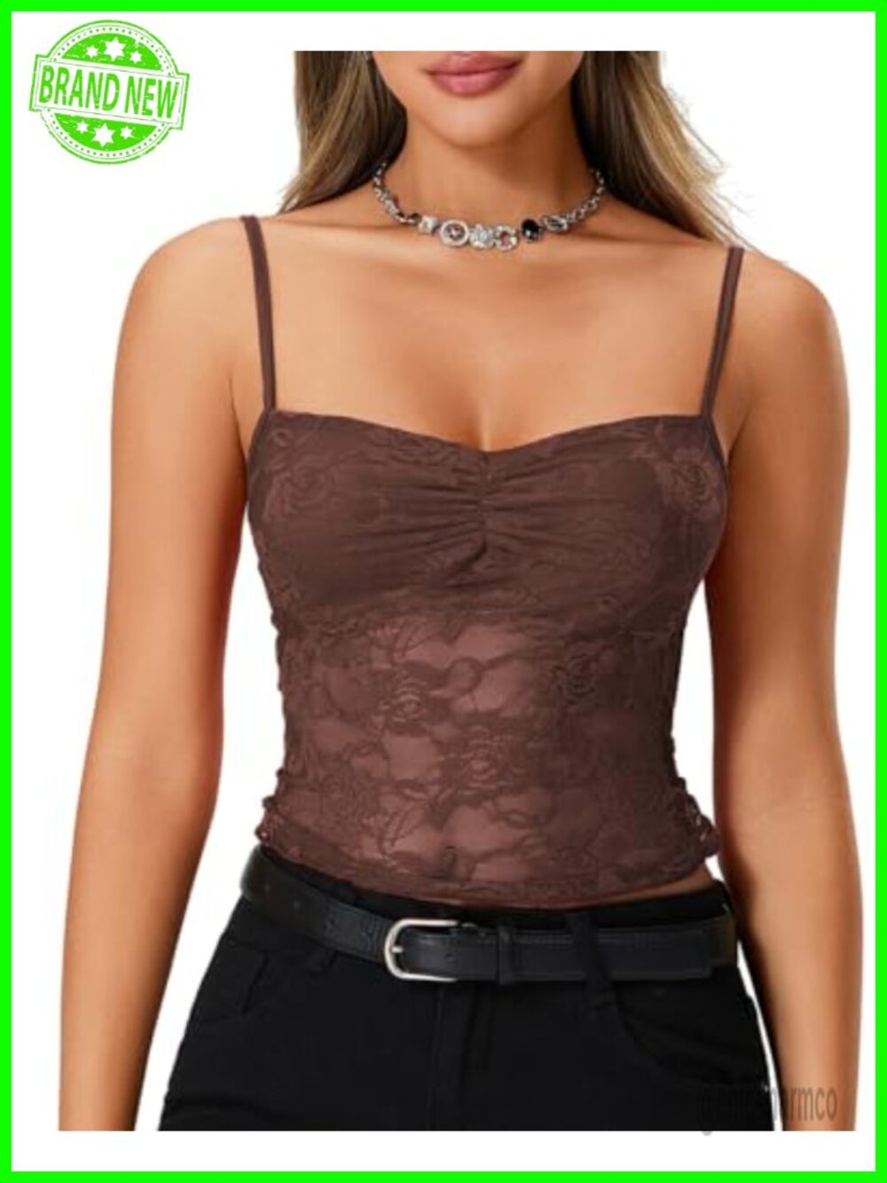 Floral Lace Camisole Sheer Mesh V-Neck Backless Sleeveless Top